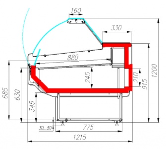 Холодильная витрина Carboma Atrium G120 SM 2,0-1 KombiLux (статика) (снято с производства)