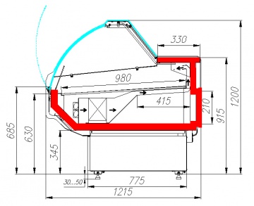 Холодильная витрина Carboma Atrium G120 VM 1,5-1 KombiLux (динамика) (снято с производства)