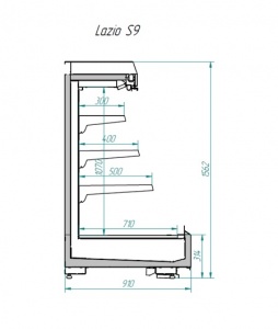 Стеллаж охлаждаемый торцевой Italfrigo Lazio S9 1875 (базовая)