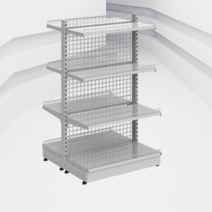 Стеллаж островной сетчатый Praktisch 1650x1000x470 (полки сплошные)