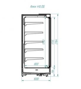 Охлаждаемый стеллаж Italfrigo Rimini H10 DG BOX 1250 Д (гастрономическая)