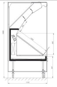 Пристенная витрина FREOR Calista 2500 (вынос)