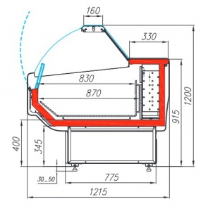 Холодильная витрина Carboma Atrium G120 SL 2,0-1 (снято с производства)