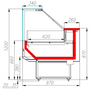 Холодильная витрина Palm 2 GC95 SL 1,0-1 (ВХСн-1,0 Carboma)