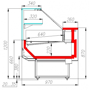 Холодильная витрина Palm 2 GC95 SV 1,5-1 (ВХСр-1,5 Carboma)