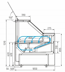 Холодильная витрина Carboma Gelios GC111 VM 2,0-1 (газлифт)
