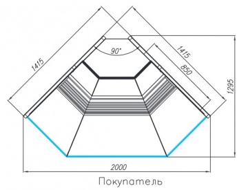 Холодильная витрина Carboma Atrium G120 VM-5 (внешний угол, динамика) 3004 (снято с производства)