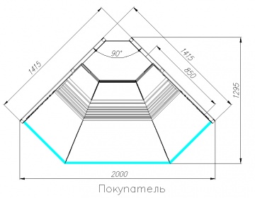 Холодильная витрина Carboma Atrium 2 GC120 VM-5 (внешний угол, динамика) (снято с производства)